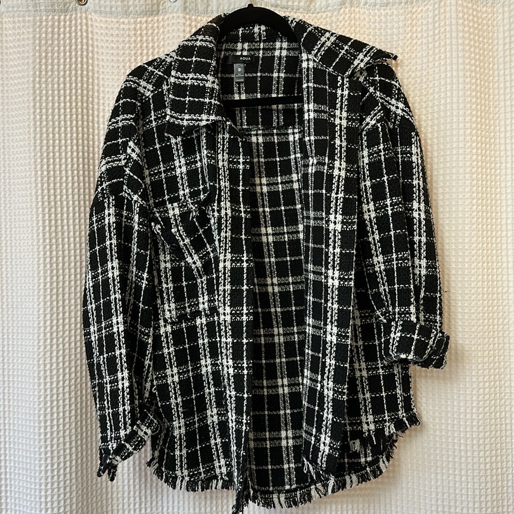 Aqua plaid Shacket